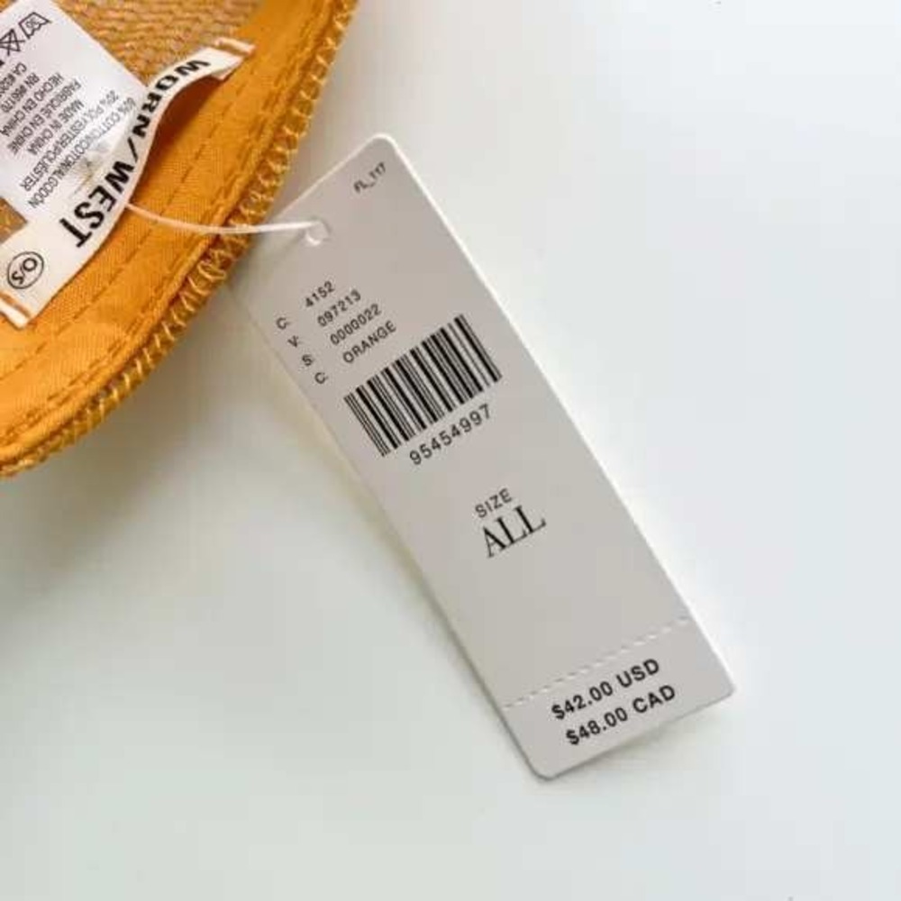 NWT Anthropologie Worn/West Le Citron Trucker Hat Orange Womens One Size - Picture 7 of 8
